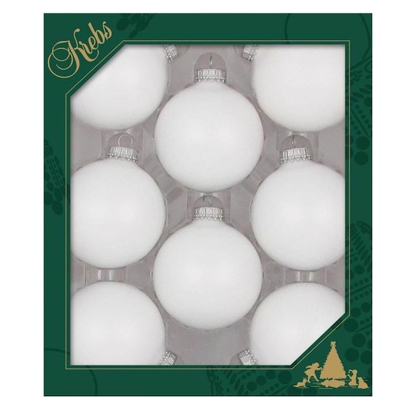 Christmas By Krebs Classic White Velvet Ball Ornaments 3 in. CBK02613 - main